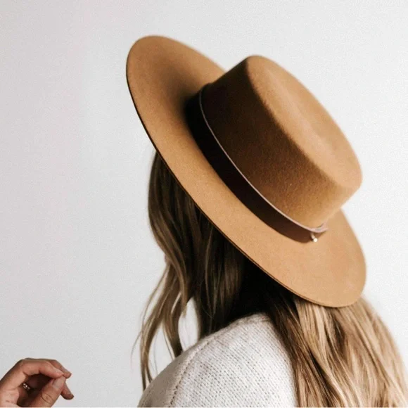 GIGI PIP Dahlia Boater Hat Leather Band